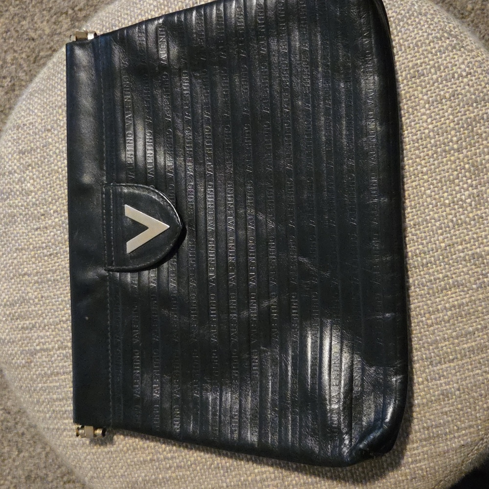 Mario Valentino Black Leather Clutch - Picture 2 of 3